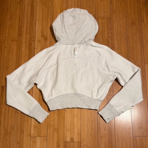 Lululemon Scuba Full-Zip Cropped Hoodie Heathered Core Ultra Light Grey Size 6 - Picture 8 of 16